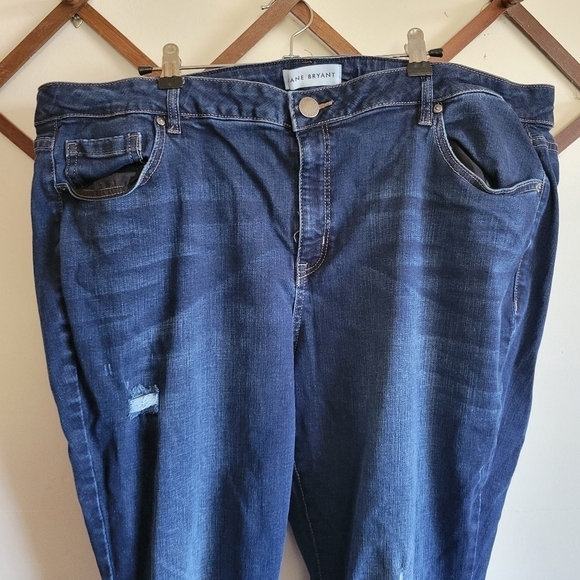 Lane Bryant Mid Rise Skinny Stretchy Distressed Signiture Fit Jean 22 - Picture 3 of 8